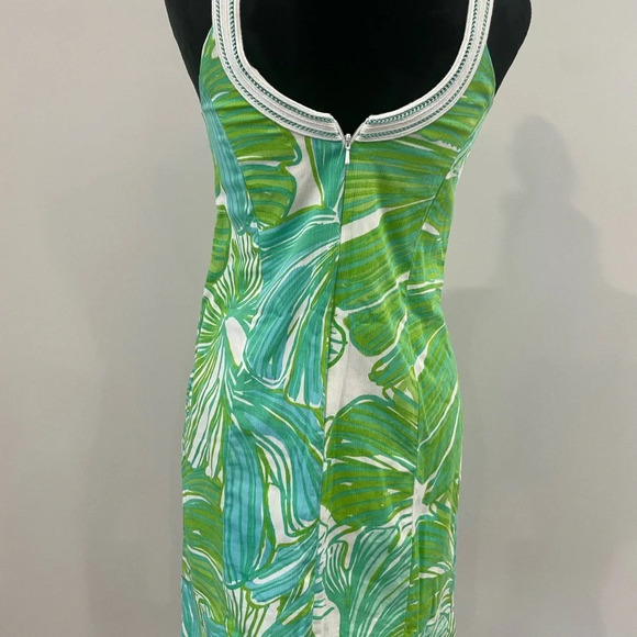 Lilly Pulitzer Dress Womens 00 Tessa Shift Green Sheen Fronds Place Preppy Sun - Picture 7 of 9